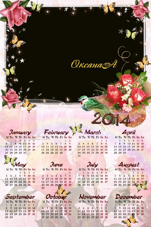 Календарь на 2013 и 2014 годы – Пархание бабочек